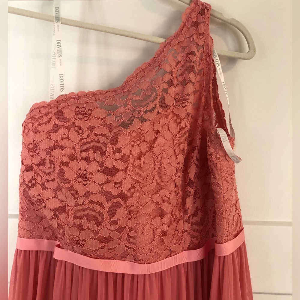 David’s Bridal One Shoulder Lace Bust Maxi Dress - Picture 9 of 11